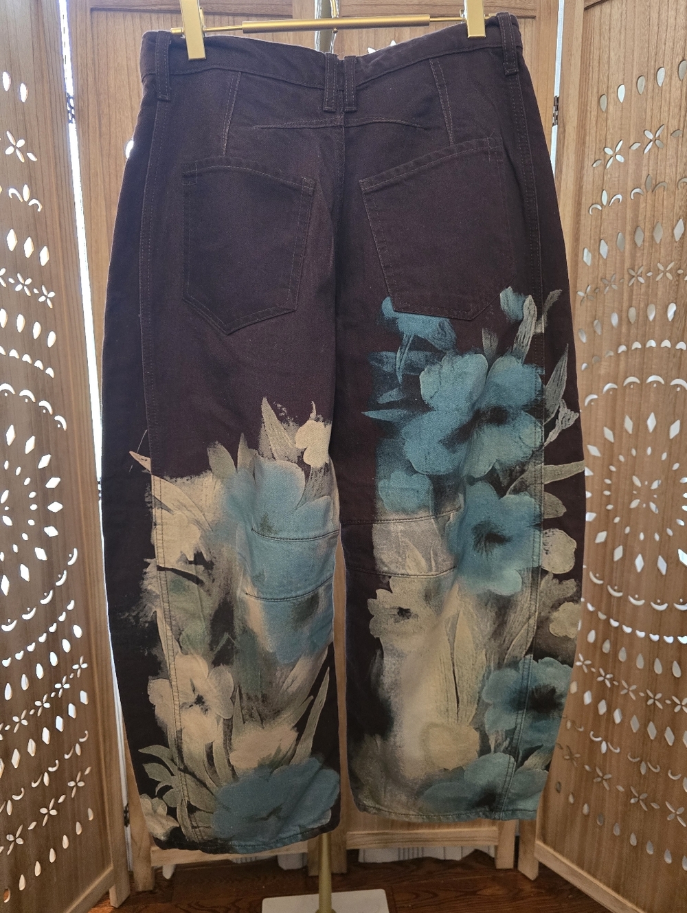 NWOT We The Free Good Luck Printed Barrel Jeans-Washed Floral - Picture 8 of 16